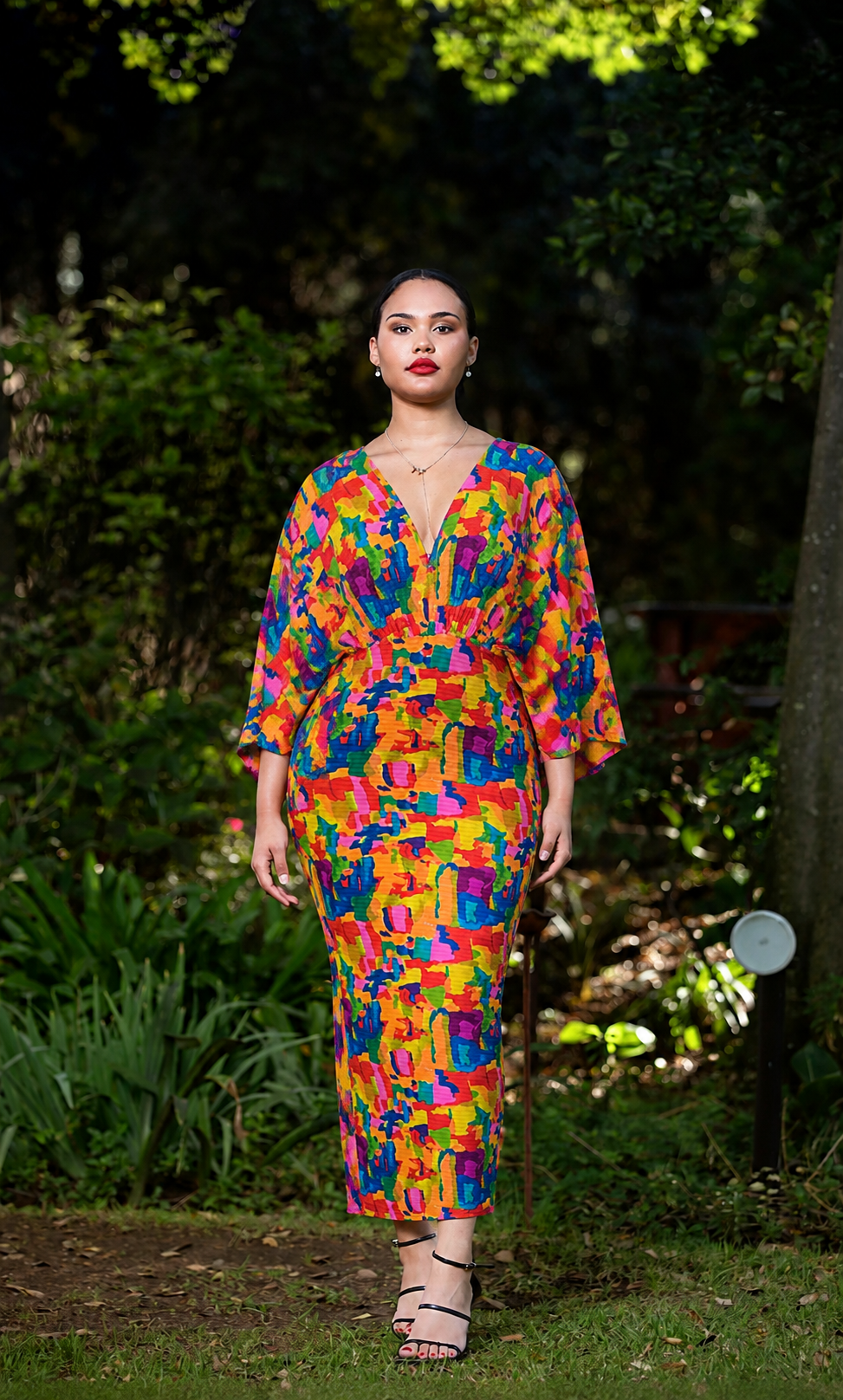 Batwing Body Con Printed