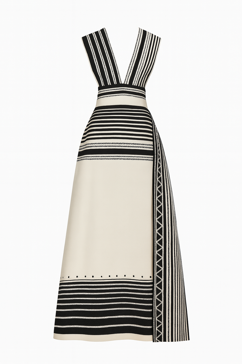 Umbaco Printed Tie Midi Black & Ivory