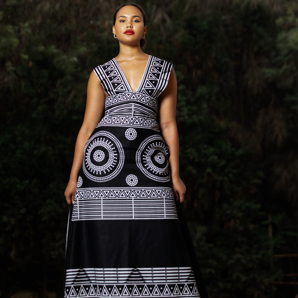 Umbaco Printed Tie Midi Black