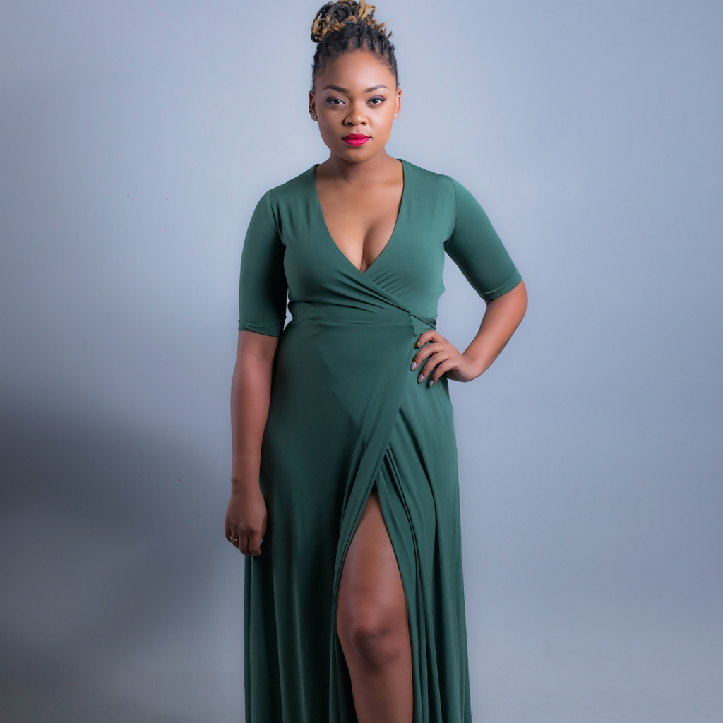 Wrap Dress Olive Green