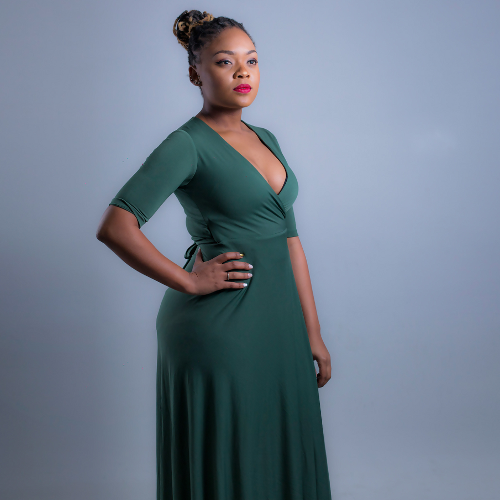 Wrap Dress Olive Green