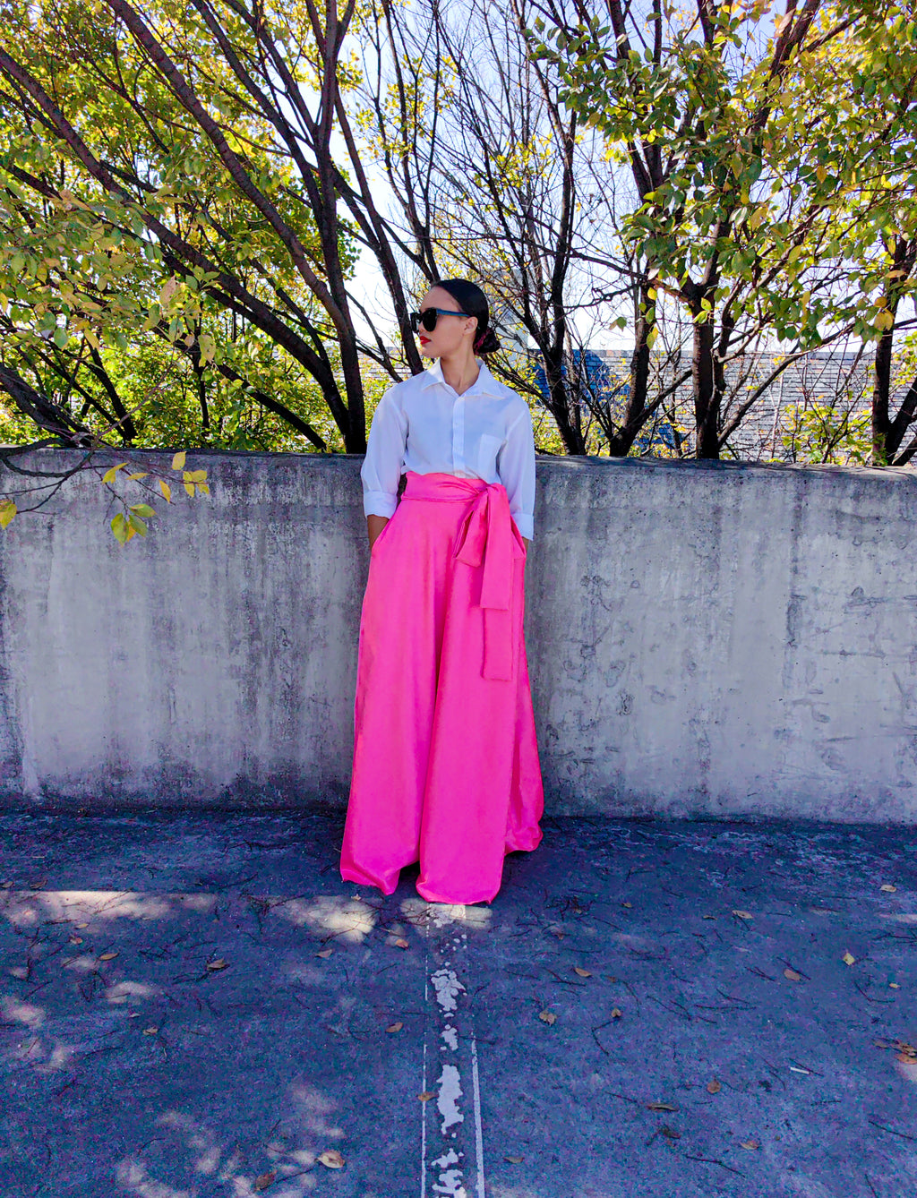 Amare Geo Pink Skirt (Belted)