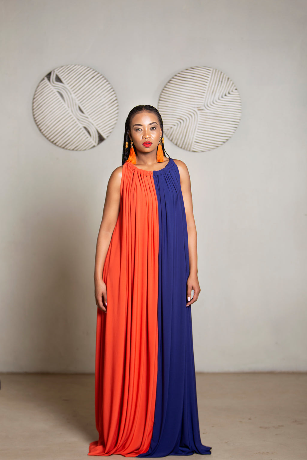Zuri Original Contrast Burnt Orange & Ink Blue